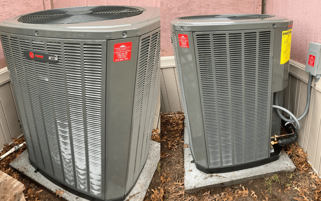 images of a new Trane HVAC system in Ovilla, Texas